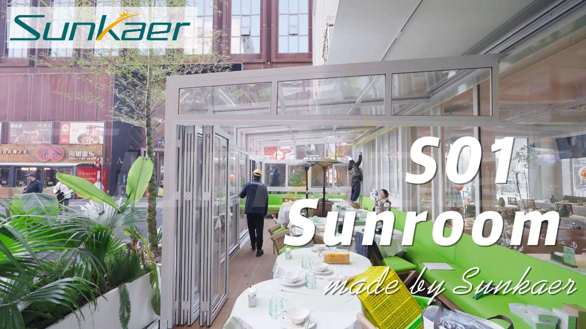 How This Restaurant Doubled Patio Seating with a Custom Retractable Sunroom | L-Shaped Design