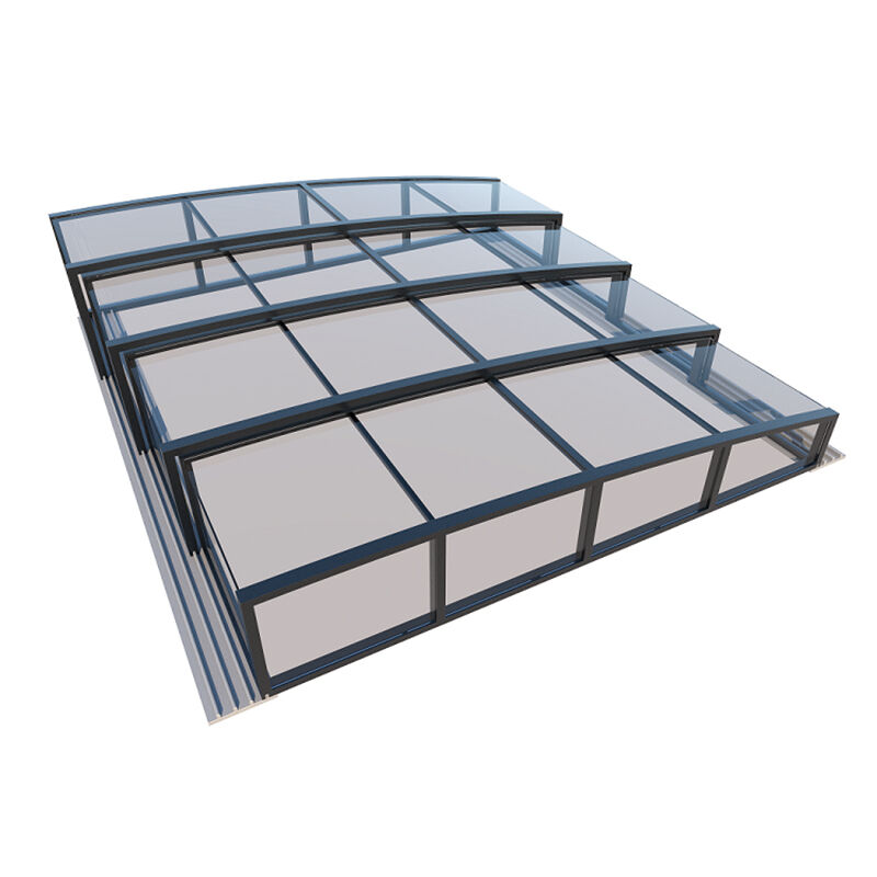 Aluminum Retractable Sunroom Roof for Patio Polycarbonate Rooftop Enclosure